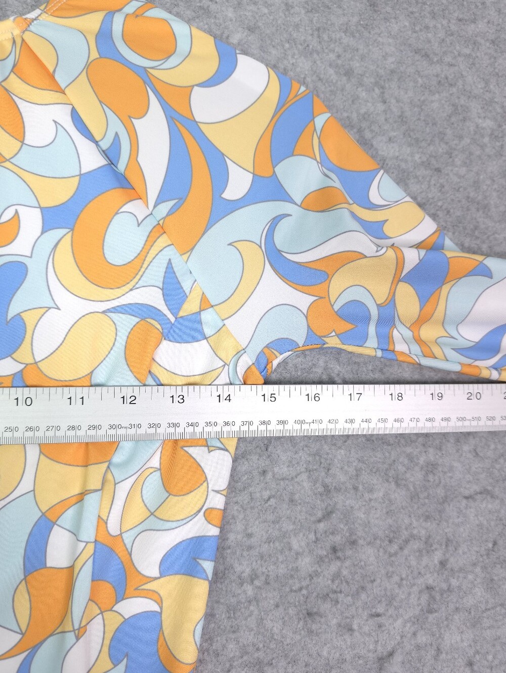 Hurley Long Sleeve Retro Surf Swimsuit - Retro Print (Blue, Orange, White) - Picture 4 of 8